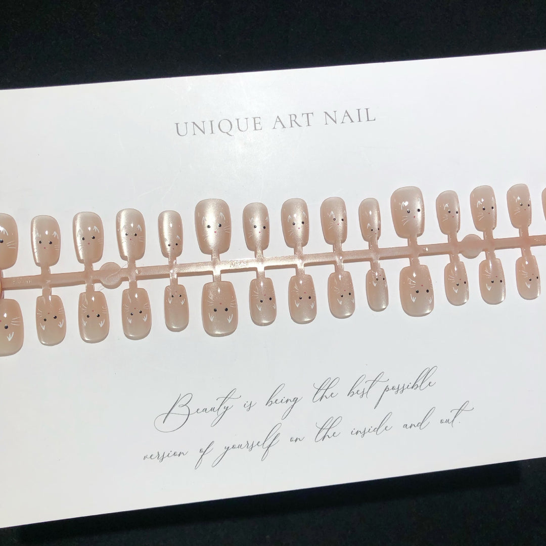 Cat-Themed Press-On Nail Tips