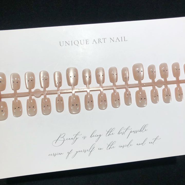 Cat-Themed Press-On Nail Tips