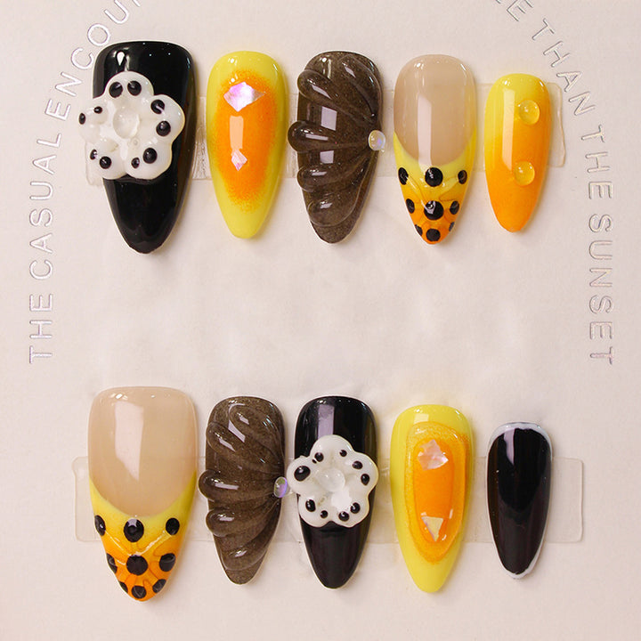 Acrylic Nail Set with Creative Dessert Motifs Stornfield