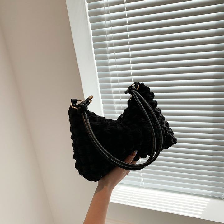 Plush Textured Satchel Bag