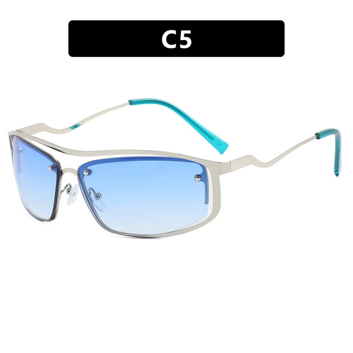 Women’s futuristic sunglasses with an elegant metal frame and high-transparent lenses Stornfield