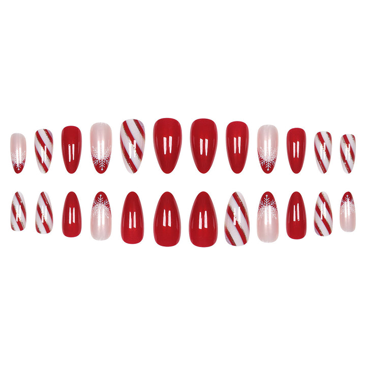 Elegant Holiday-Themed Stiletto Press-On Nails Stornfield