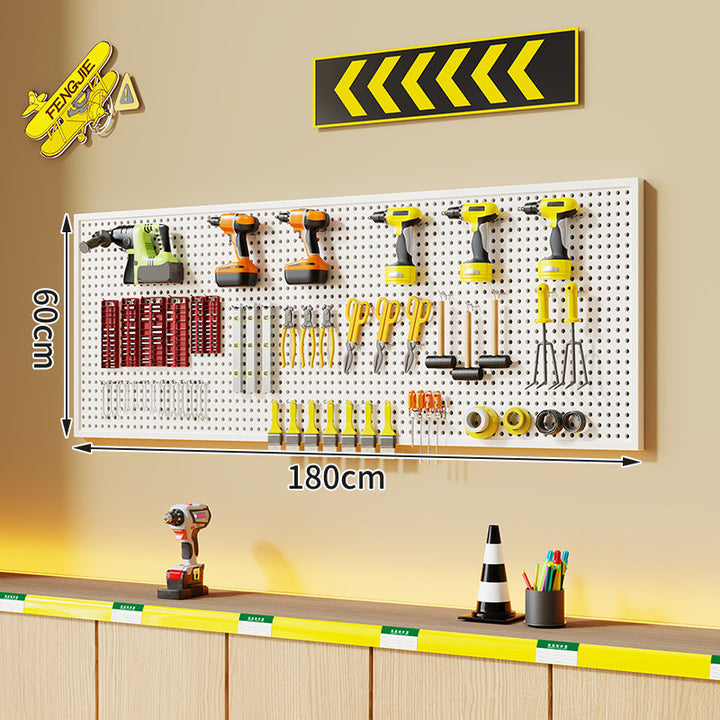 Large Rectangle Wall-Mounted Perforated Metal Pegboard Tool Storage Panel