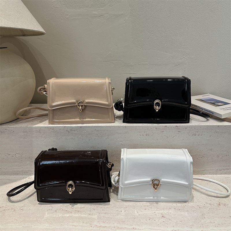 Elegant Patent Leather Crossbody Clutch