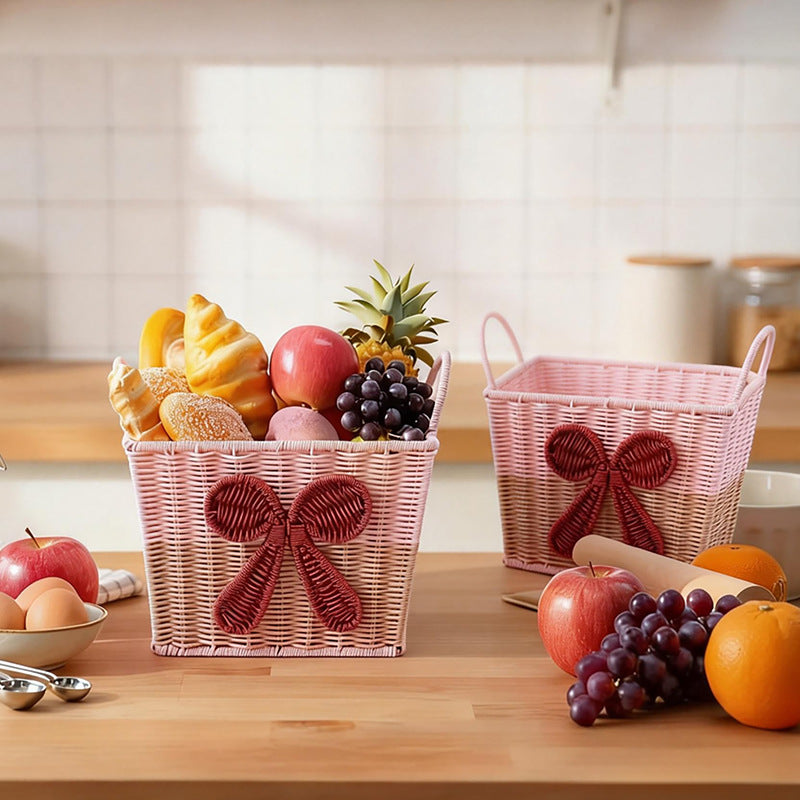 Decorative Woven Storage Basket with Bow Design Stornfield