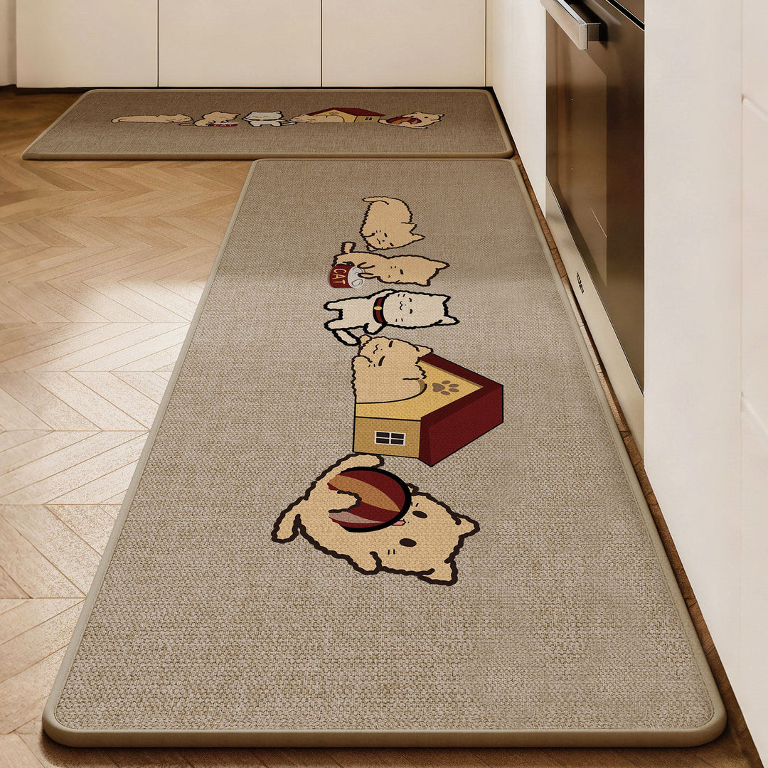 Cute Dog-Themed Anti-Fatigue Kitchen Mat