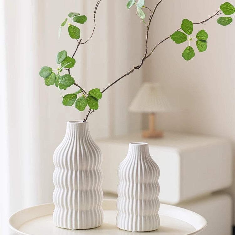 Stylish ceramic vase with wave structure Stornfield