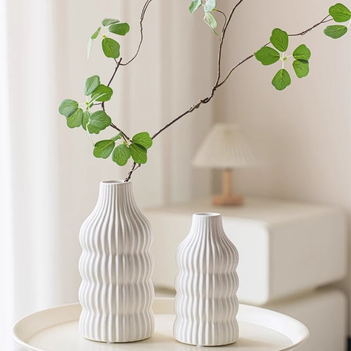 Stylish ceramic vase with wave structure Stornfield