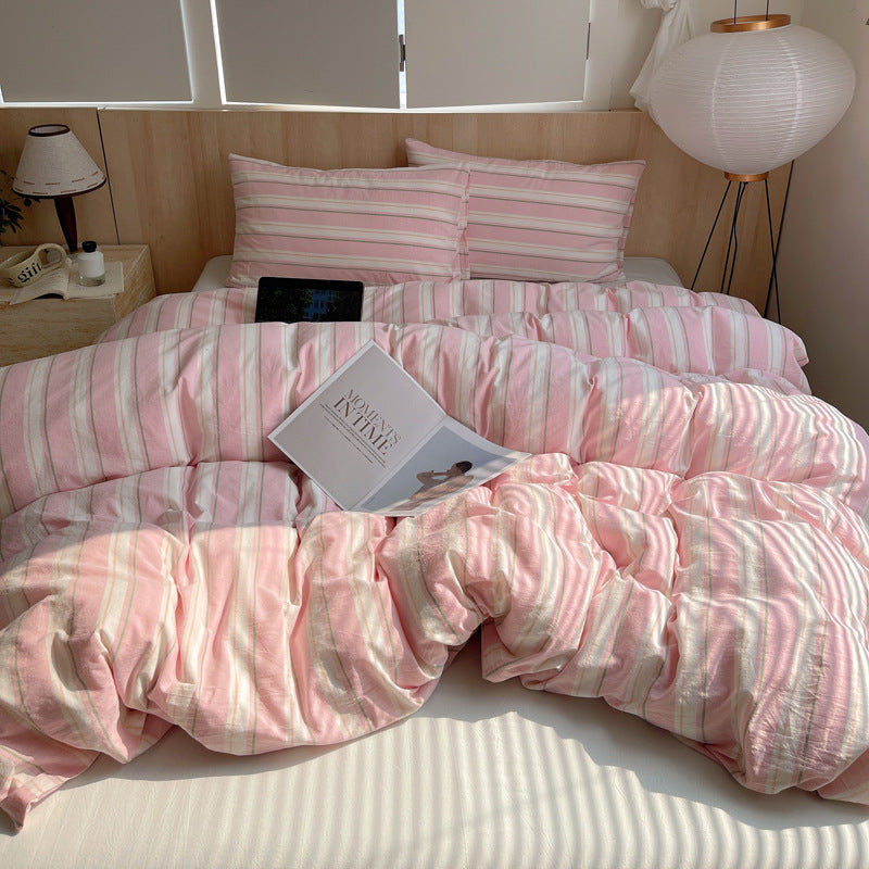 Striped Cotton Duvet Cover Set