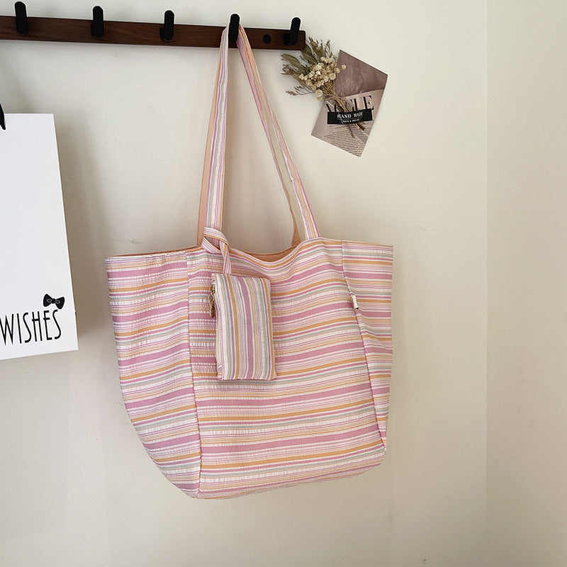 Spacious Wave Stripe Shopping Bag Stornfield