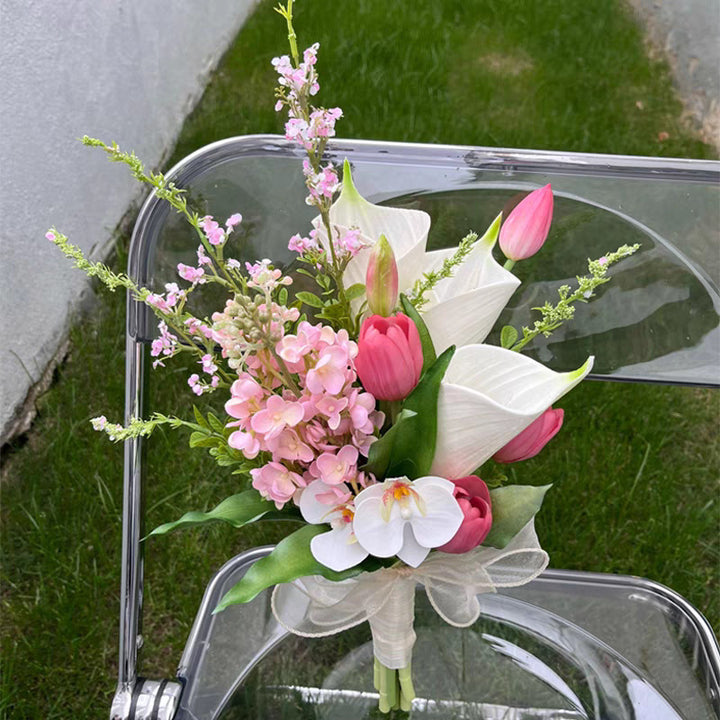 Artificial Flower Bouquet with Tropical Greenery