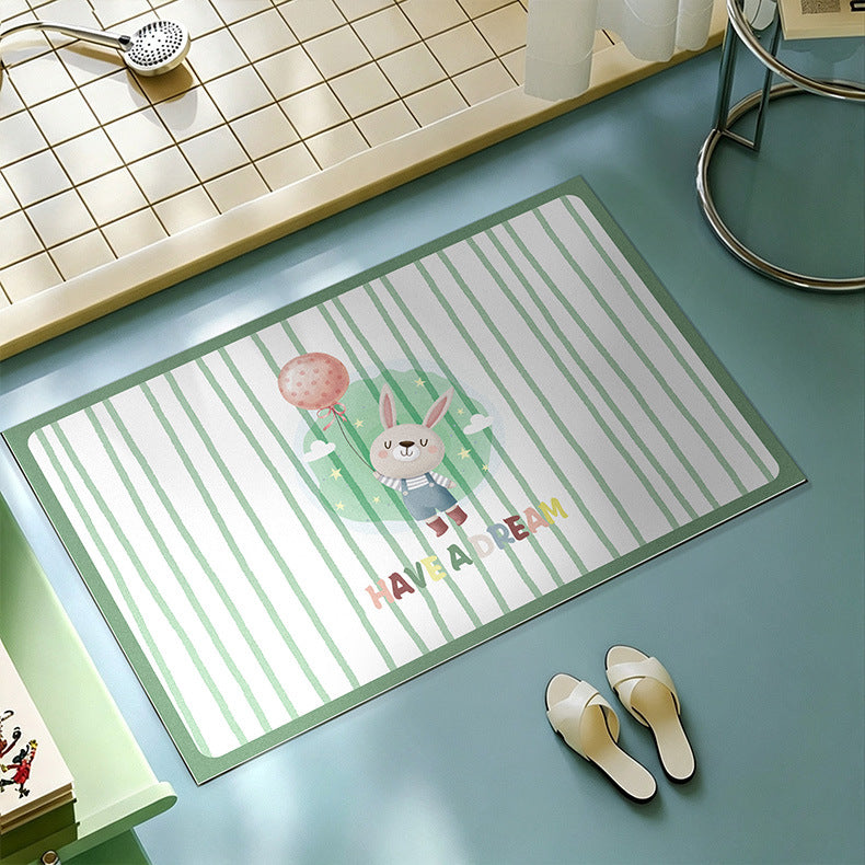 Playful Cartoon-Themed Bath Mat