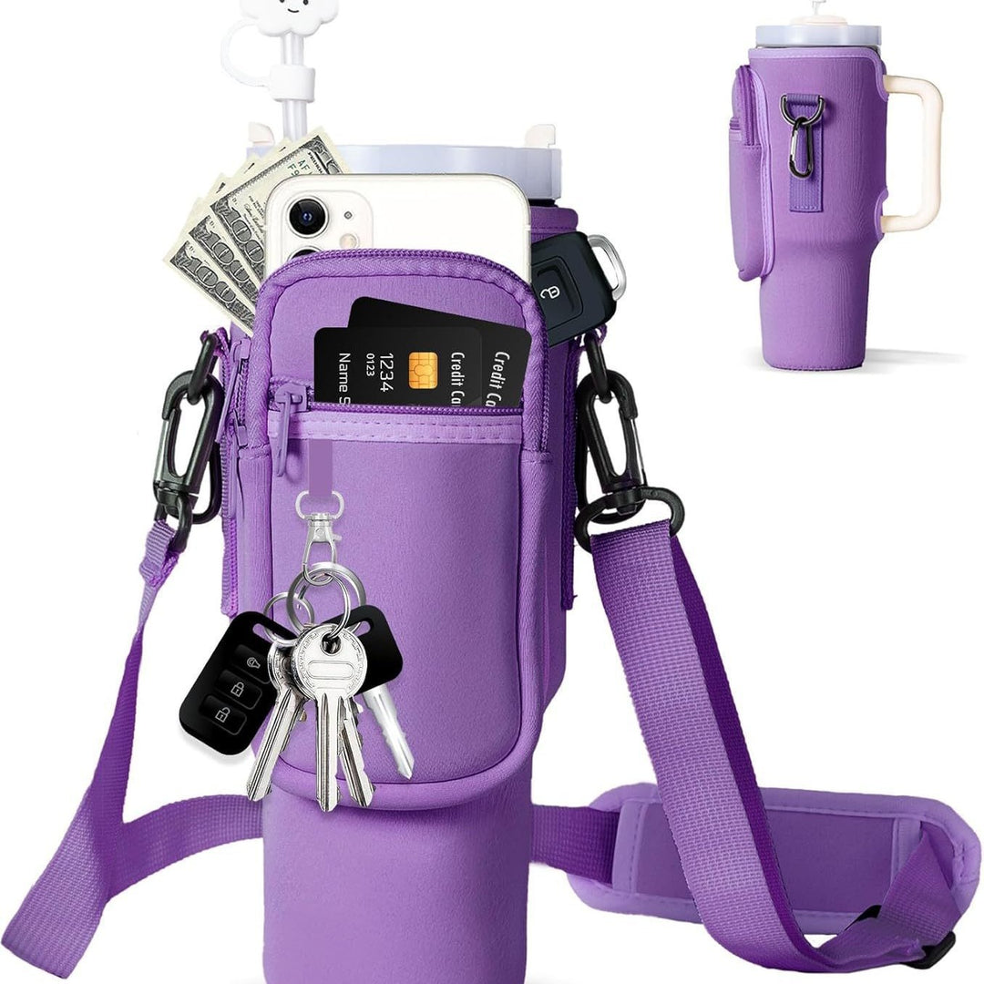 Ladies trendy and sparkling drinking bottle with shoulder bag Stornfield