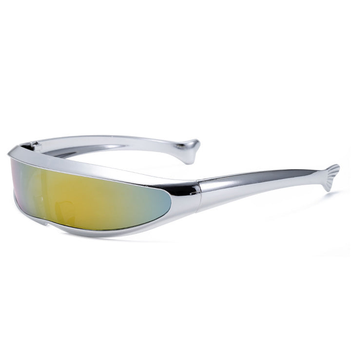 Women Futuristic Designer Sunglasses with Stylish Gold Frame Stornfield
