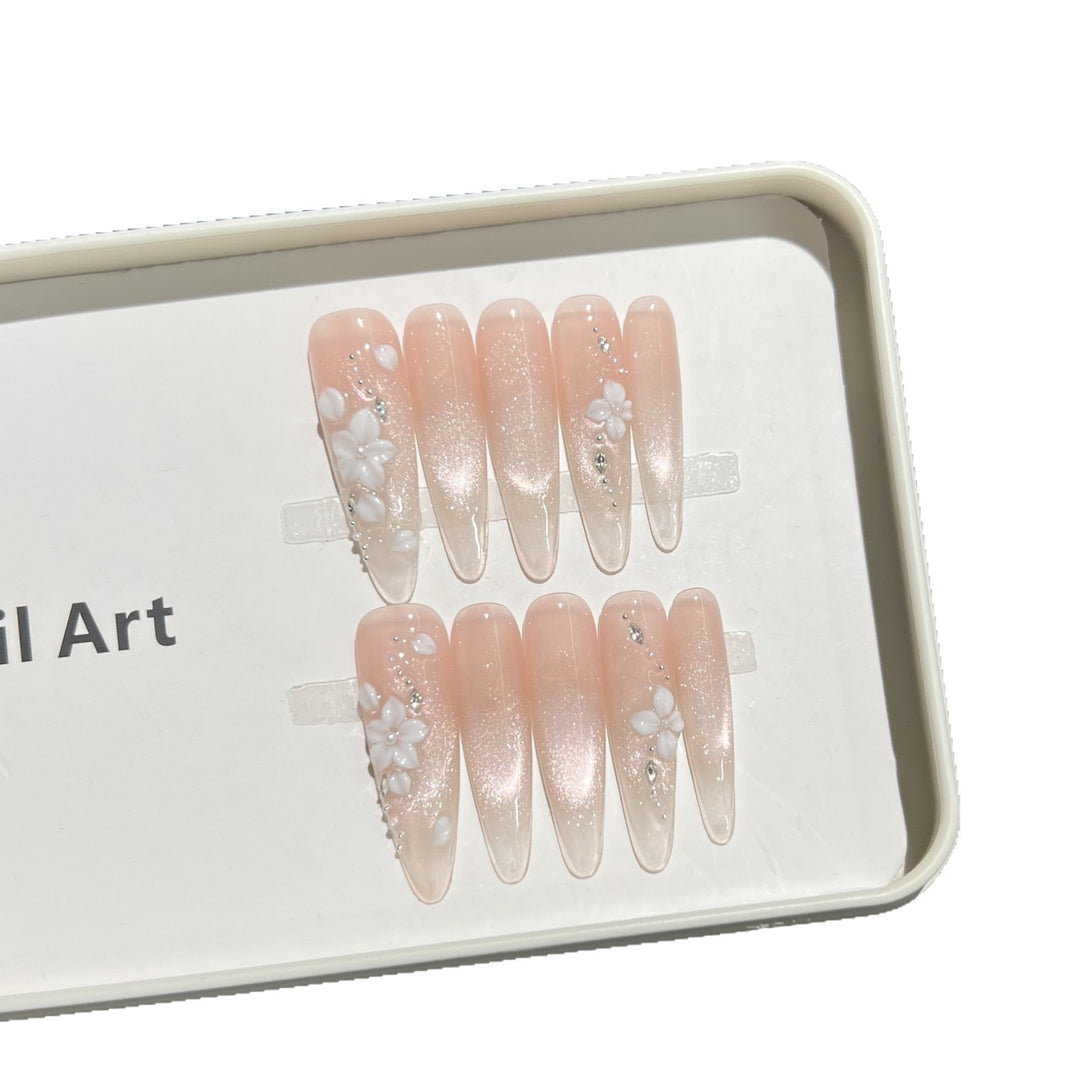 Decorative Floral Press-On Nail Set Stornfield