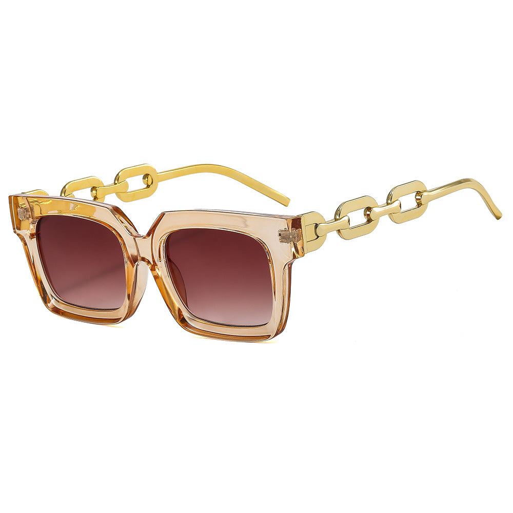 Women’s fashionable square sunglasses with luxurious chain details Stornfield