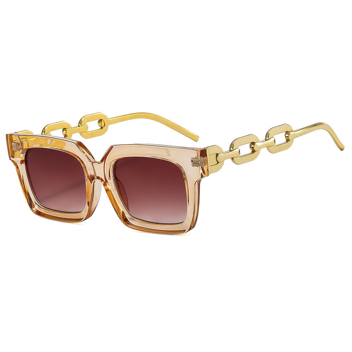 Women’s fashionable square sunglasses with luxurious chain details Stornfield