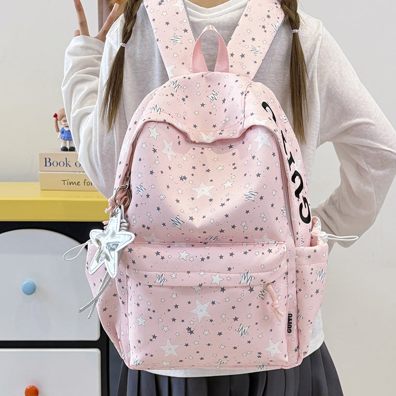 Stylish Star-Patterned School Backpack Stornfield