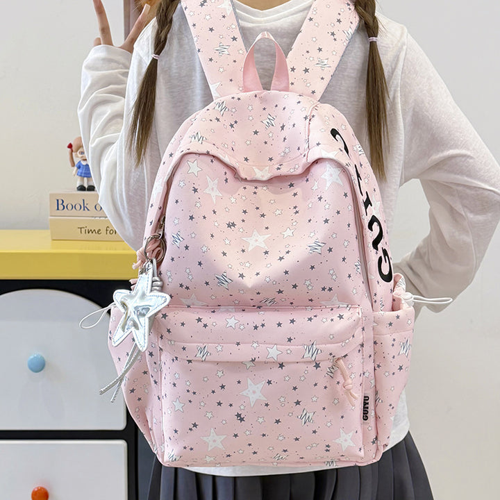 Stylish Star-Patterned School Backpack Stornfield