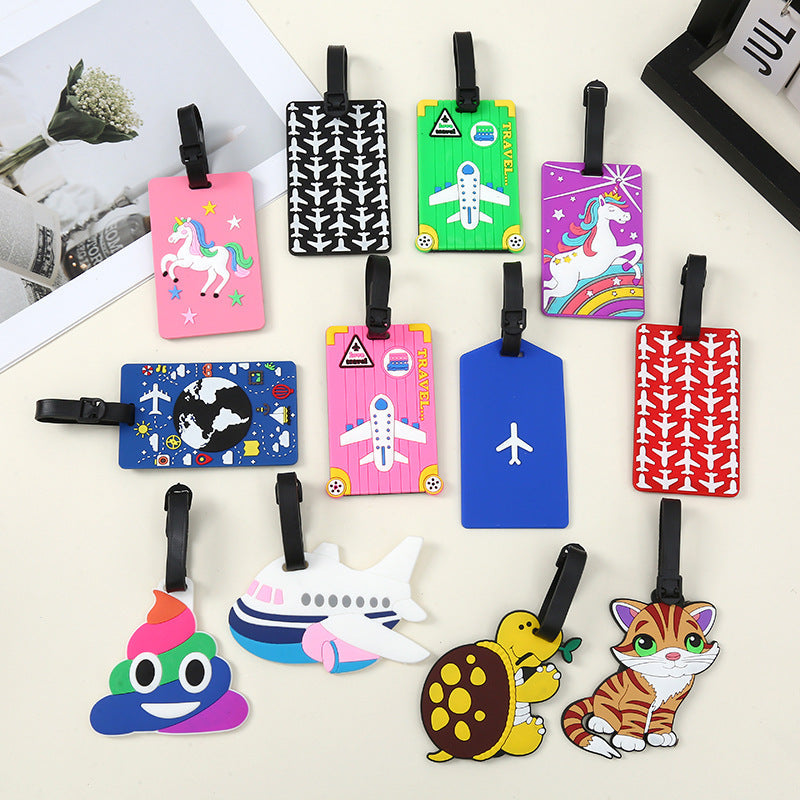 silicone travel luggage tag world map airplane design with adjustable strap Stornfield