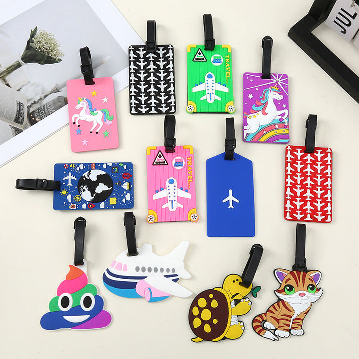 silicone travel luggage tag world map airplane design with adjustable strap Stornfield