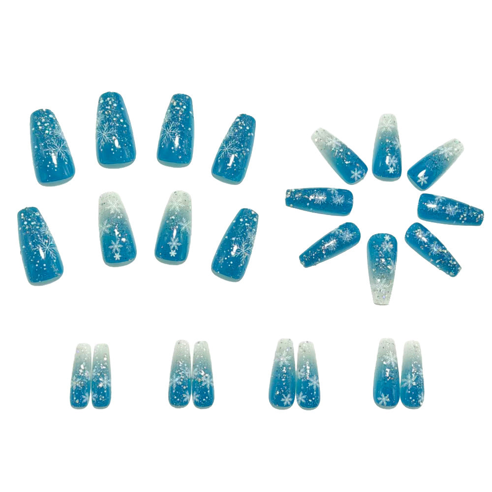 Glamorous artificial nails with winter snowflake design Stornfield