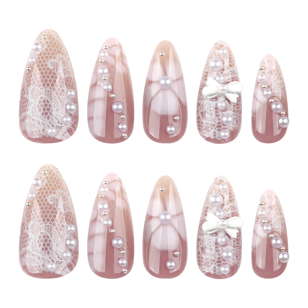 Artful Nail Extensions with Delicate Accents Stornfield
