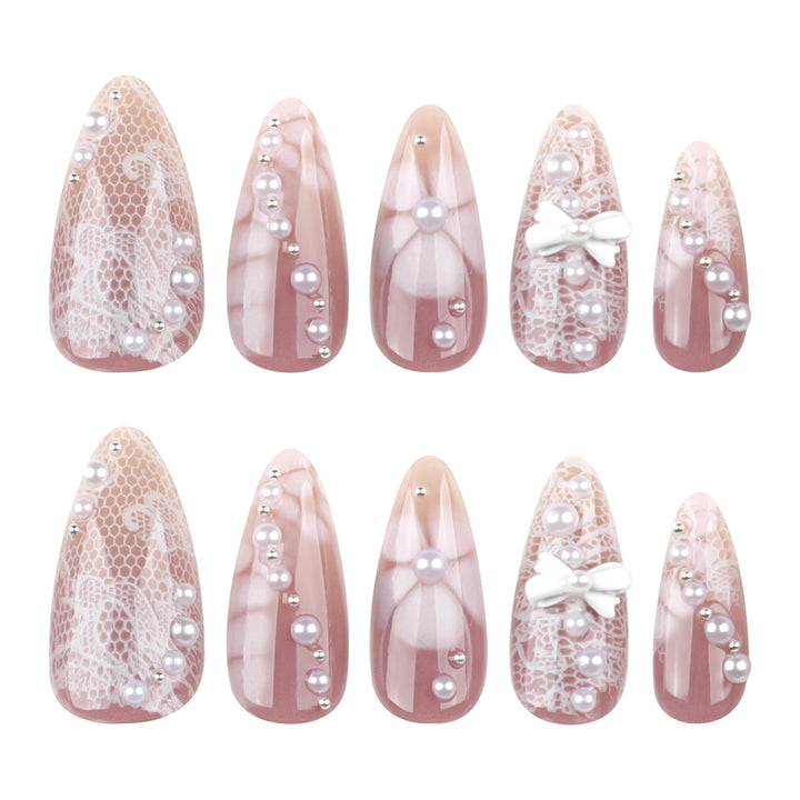 Artful Nail Extensions with Delicate Accents Stornfield