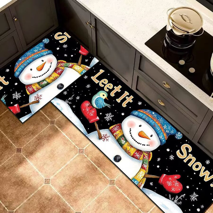 Christmas-Themed Kitchen Runner Mat for Home