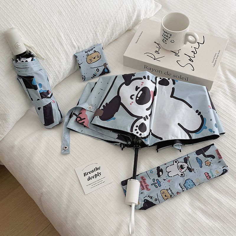 Women Folding Umbrella with Cute Animal Designs and Practical Carrying Case Stornfield