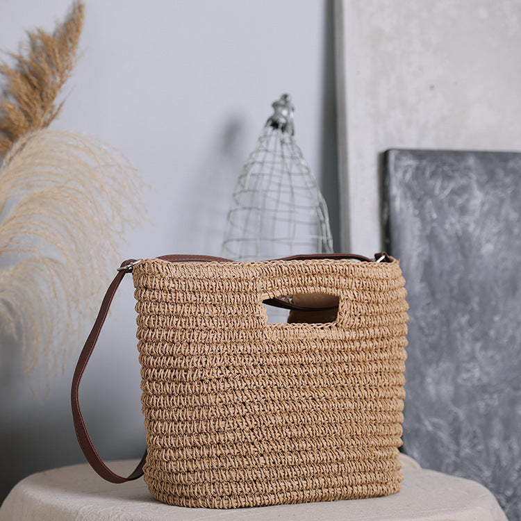 Handbag made of natural cotton with leather handle Stornfield