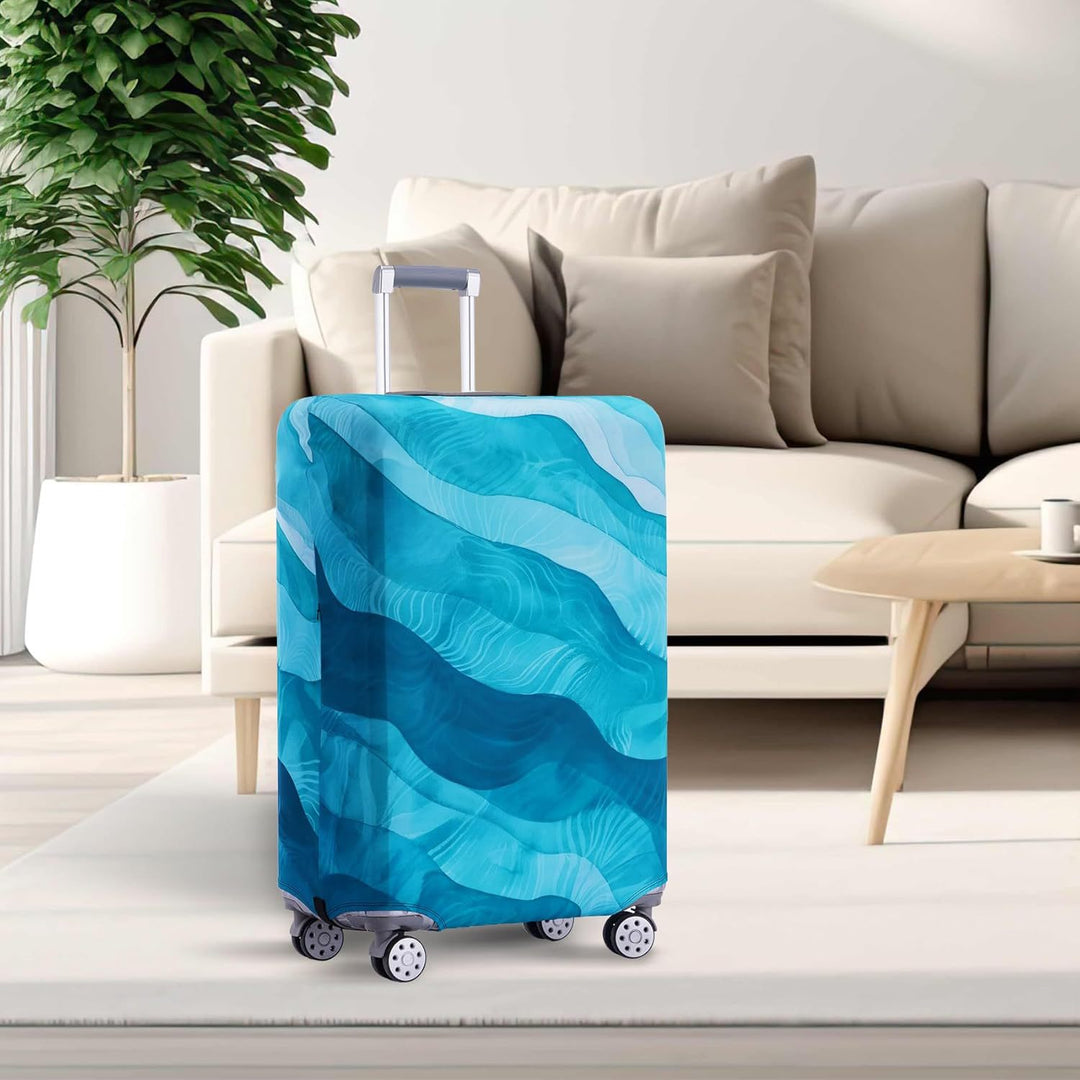 Unisex non-elastic suitcase protective cover with world travel design for hard-shell trolley and spinner wheels Stornfield