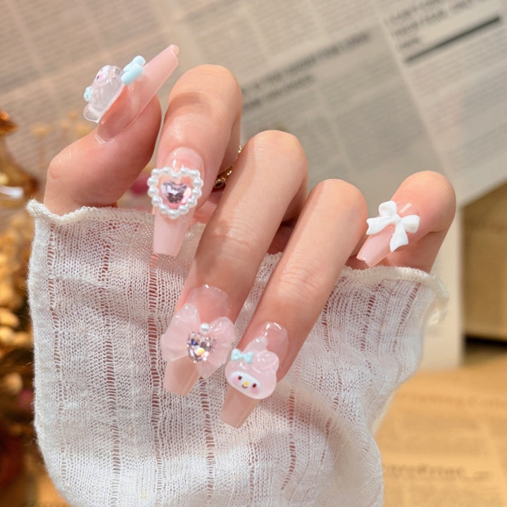 Artistic Floral Press-On Nail Set Stornfield