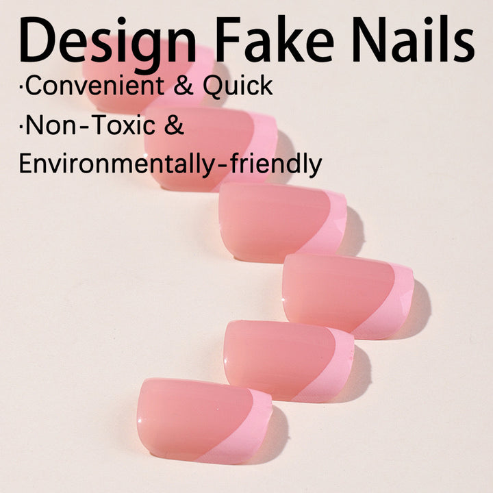 Nail art set with elegant French design and glitter accents Stornfield