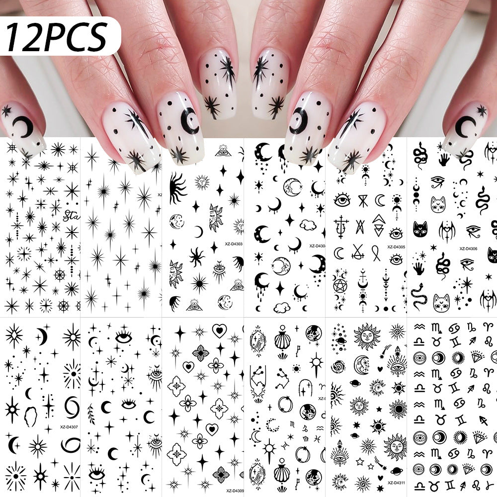 Glittering Nail Art Decal Set