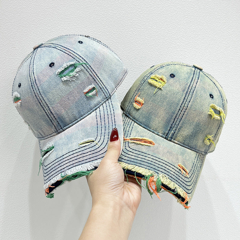 Women's Distressed Denim Baseball Cap Stornfield   1784084142