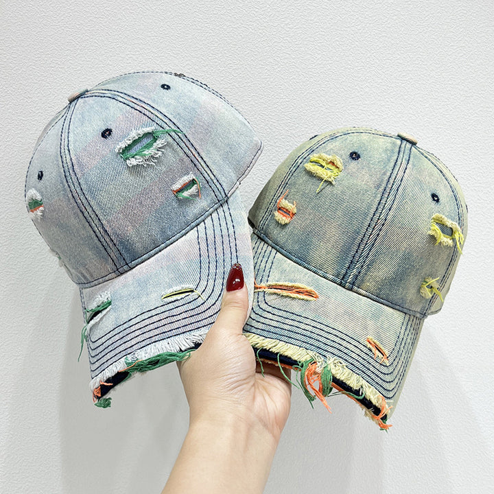 Women's Distressed Denim Baseball Cap Stornfield   1784084142