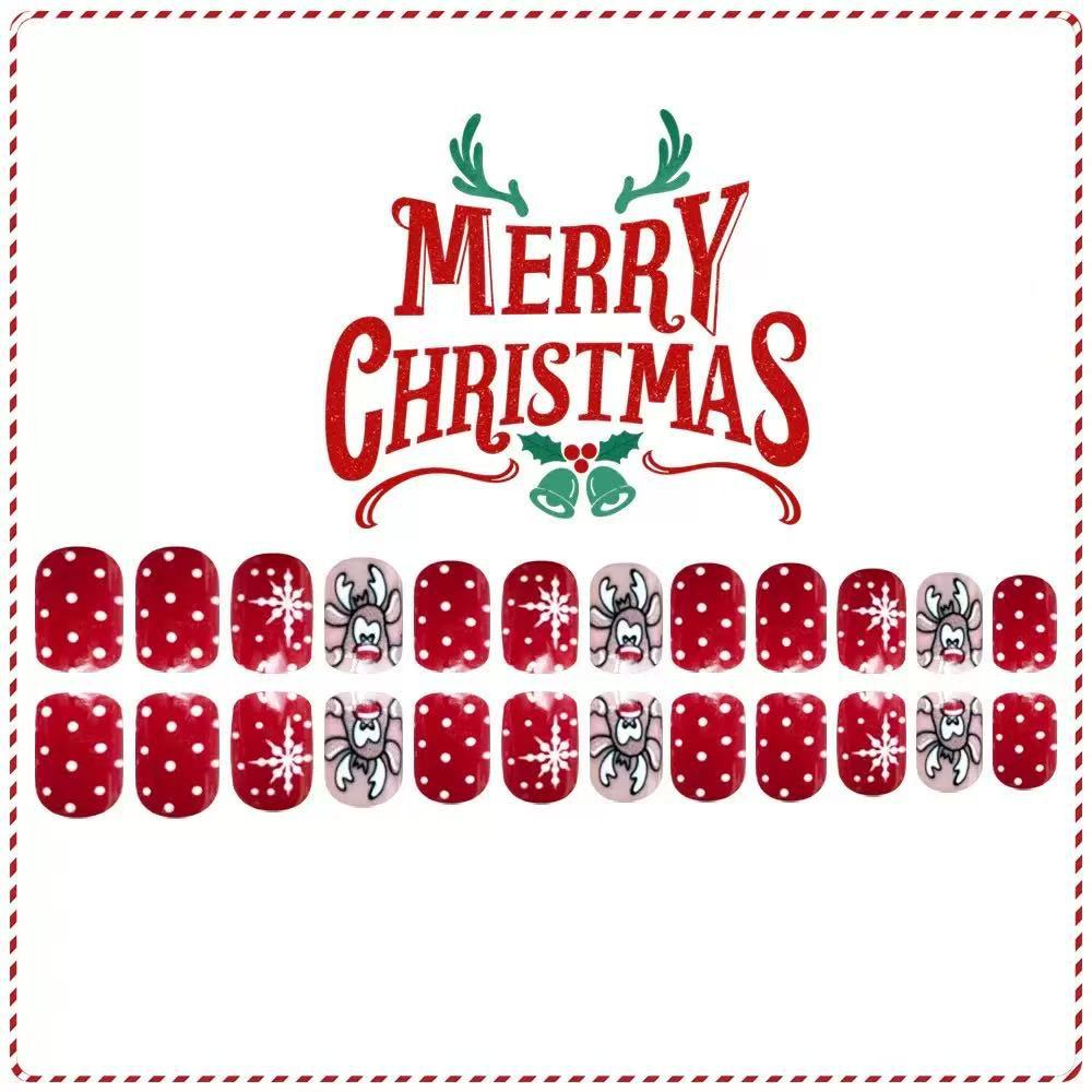 Christmas Art Nail Set with Lively Reindeer and Snowflake Designs Stornfield