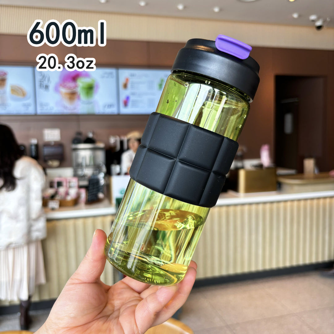 Women's transparent drinking bottle with non-slip silicone coating Stornfield