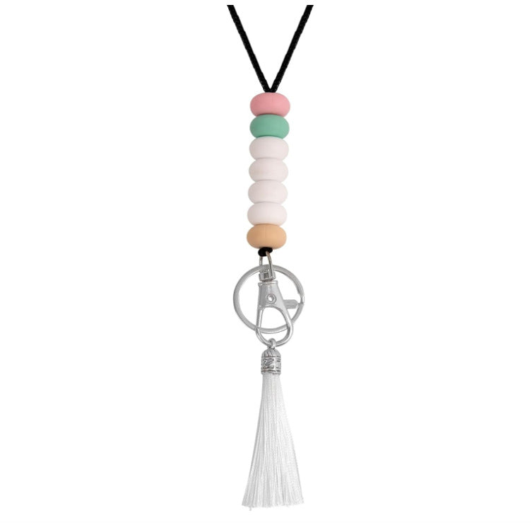 Colorful Beaded Keychain Lanyard with Tassel Stornfield