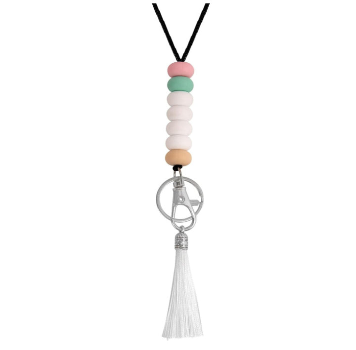 Colorful Beaded Keychain Lanyard with Tassel Stornfield