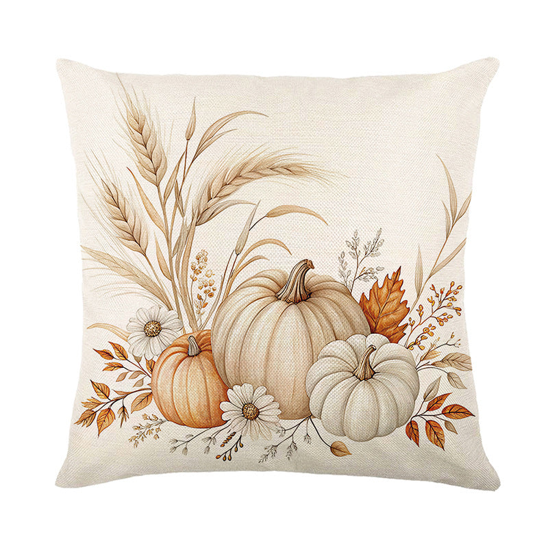 Decorative Linen-Texture Autumn Quote Throw Pillow Cover