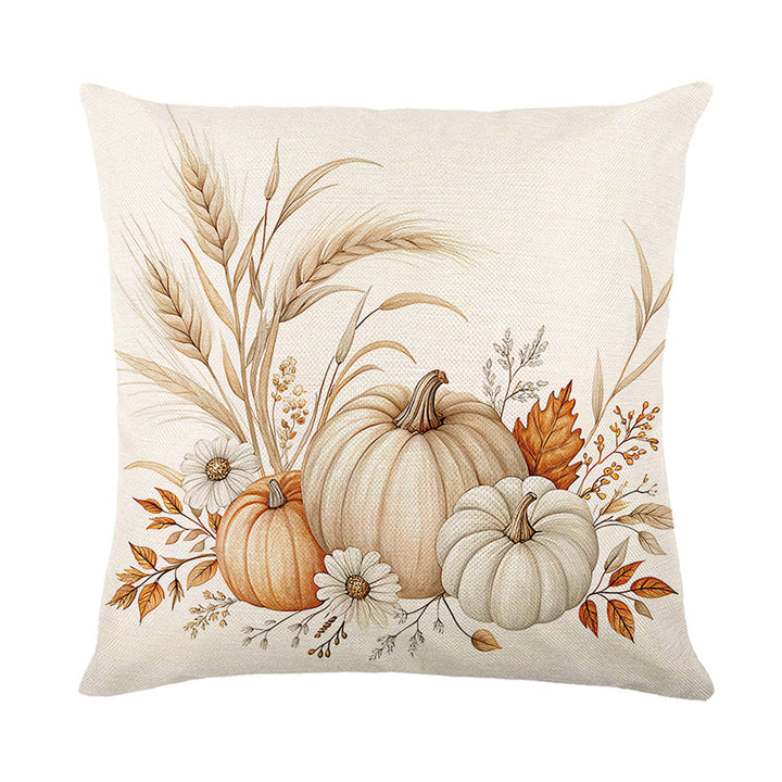 Decorative Linen-Texture Autumn Quote Throw Pillow Cover
