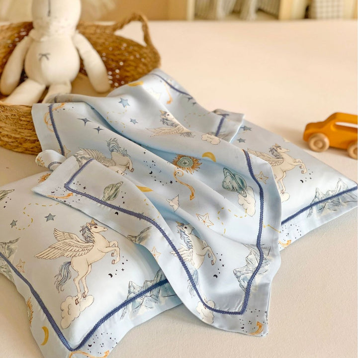 Muslin Security Blanket and Mini Pillow Set with Airplane Bear Print