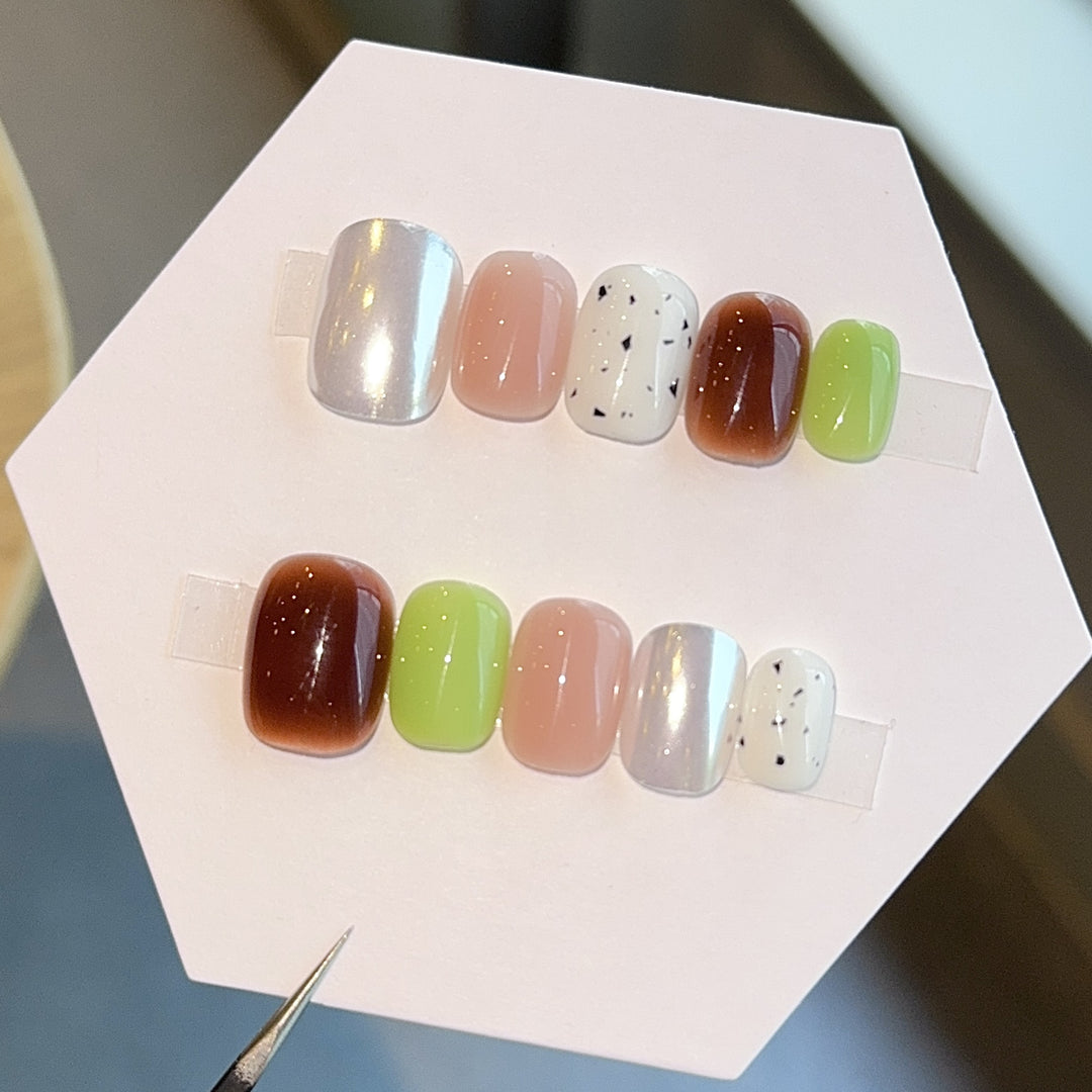 Artificial nails with modern design and varied accents Stornfield
