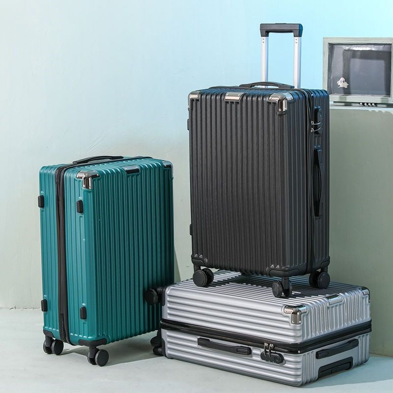 Hard shell suitcase with 360-degree wheel system and integrated safety feature Stornfield