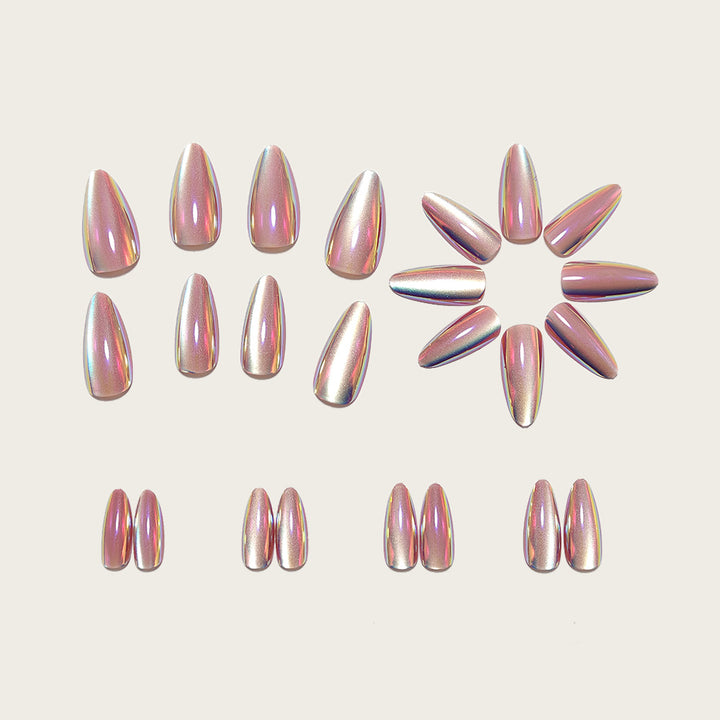 Artificial nails with holographic effect and elegant finish Stornfield