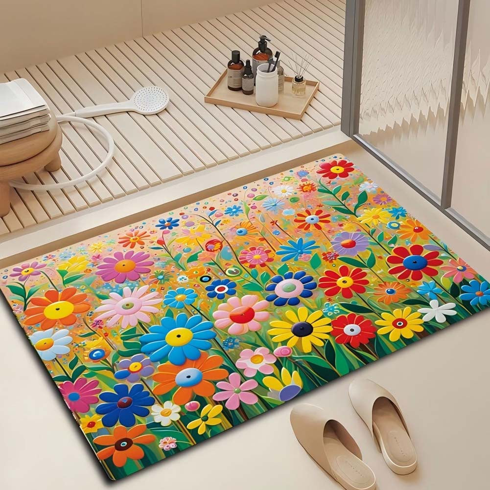 Floral Design Bath Mat