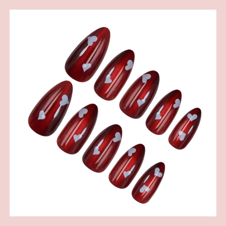 Artificial nail set with playful heart motifs Stornfield