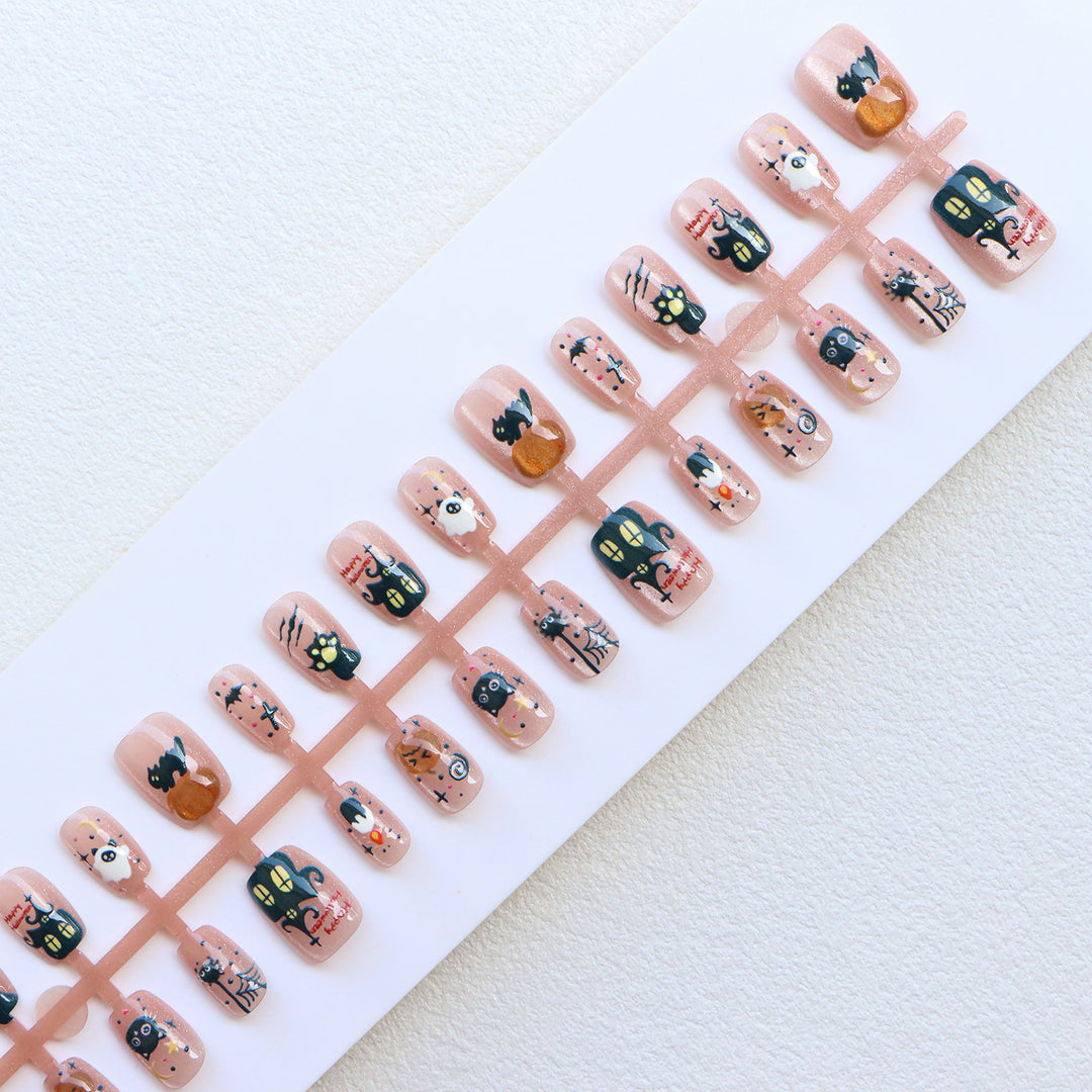 Creative Halloween-Themed Press-On Nail Art Set Stornfield